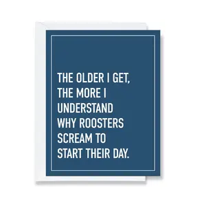 Roosters Screaming Greeting Card- TrendyGiftUSA
