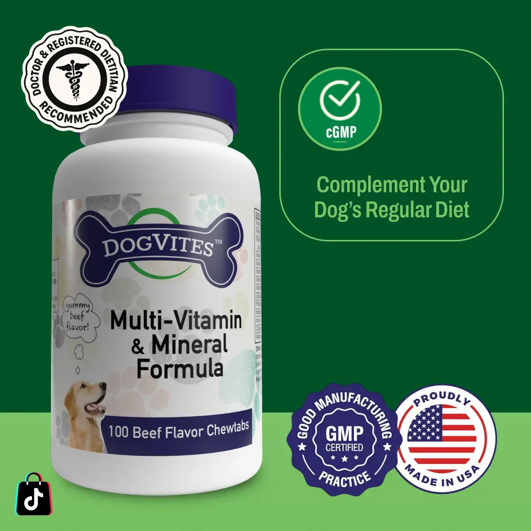 Dog-Vites™ Multi-Vitamin and Mineral Supplement for Dogs 100 Beef Flavor Chewables