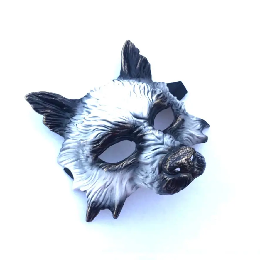 Werewolf Mask - Brass/White