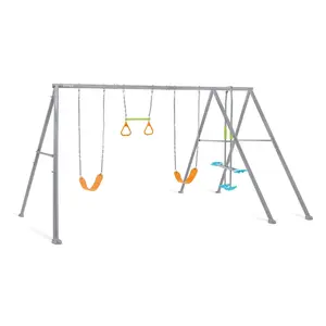 Intex 3-4 Activity Feature Outdoor Colored Playground Swing Set with Trapeze Bar