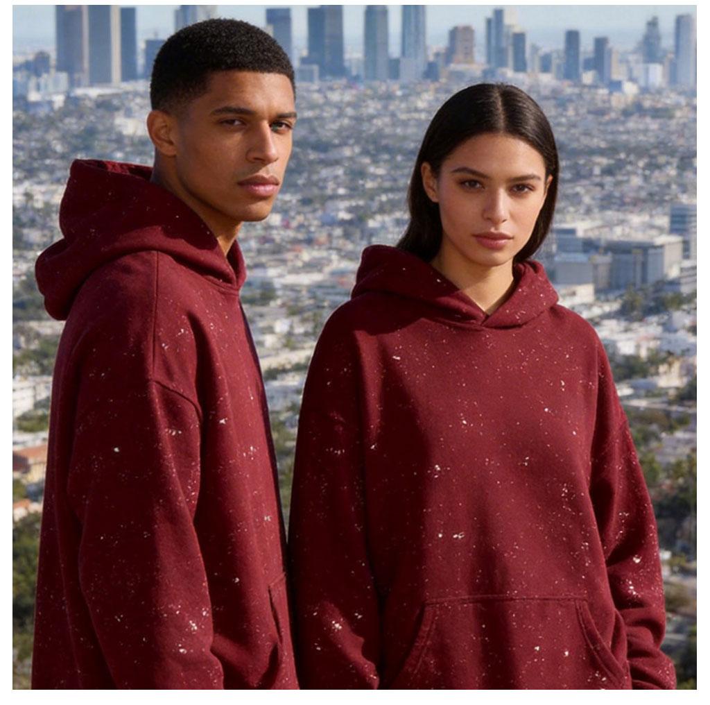 TELLFUN--Sequined Pullover Hoodie - Fashionable Casual Long-Sleeved Menswear Top with Pockets, Loose-Fitting Y2K Galaxy Sweatshirt for Autumn & Winter