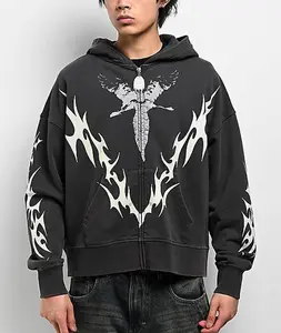 Vitriol Lightning Black Wash Zip Hoodie