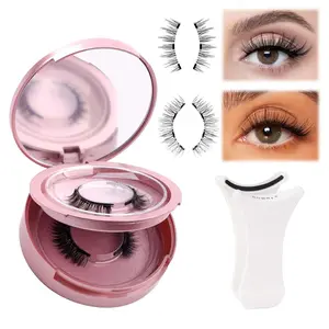 FADLASH 2 Pair Magnetic Eyelashes with Applicator Reusable Magnetic Lashes Wispy Lashes No Glue Needed False Eyelash Natural Look (A02, Packaging May Vary)
