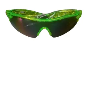 Polarized Outdoor Sports Sunglasses with Green Frame and Dark Lenses for Enhanced Visibility