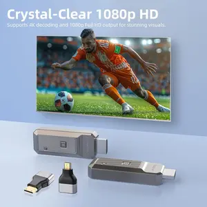 Wireless HDMI Transmitter and Receiver, 165Ft 4K Decode 1080P Output Plug & Play Wireless HDMI, Easy Setup 2.4G/5G Portable Hdmi Extender for TV/Projector/PC/Conference
