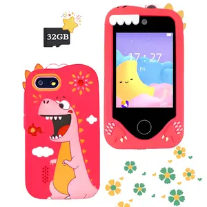 Kids Mobile Toy Gift, Children's Dinosaur Phone Toy, 2.8 Inch Touch Screen with Dual Camera, Photo Stickers & Games, 1080P Video Recording Support, Educational Learning Gift for Kids, Creative Christmas Holiday Birthday Gift for 3-12 Year Old Boys & Girls