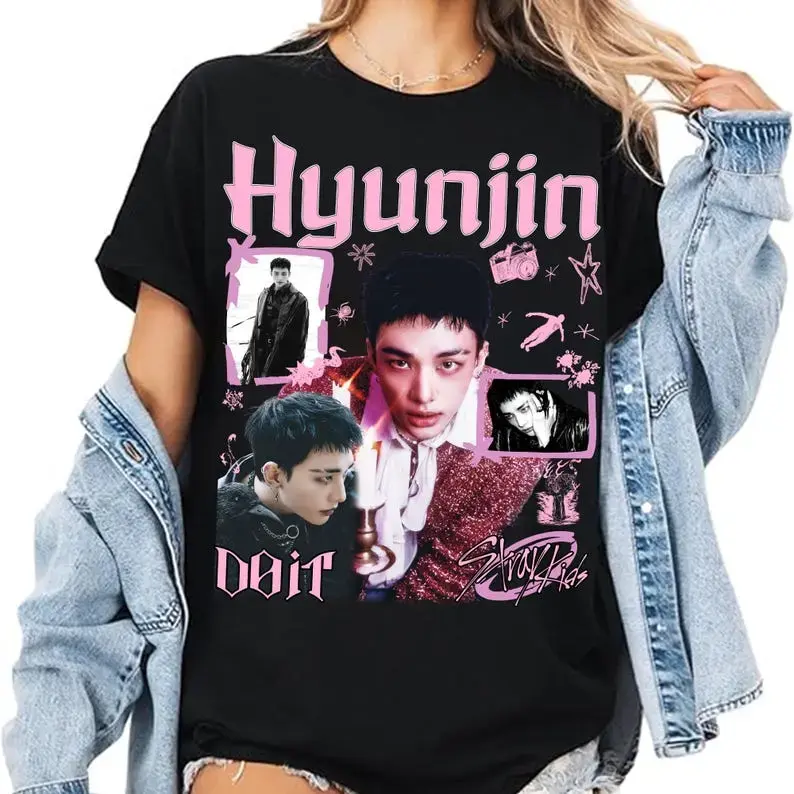Hyunjin Retro 90s Bootleg T-shirt, KPOP T-shirt and Gift For Her or Him