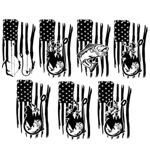 Window Detail Stickers for Fishing, Deer, Moose, Bear, and Duck Hunting | flag hunting window detail stickers