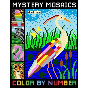 Mystery Mosaics Color By Number: Activity Coloring Book for Adults Relaxation and Stress Relief with 4*4 mm sections Paperback – May 5, 2023