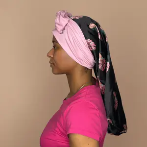 Reversible Satin Bonnet with Headtie - Extra Long Double Layer