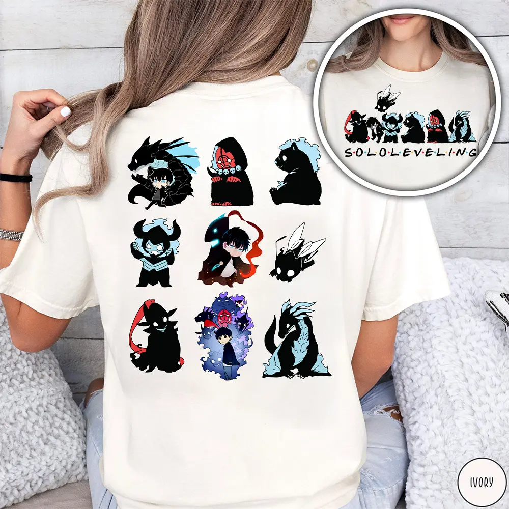 S0lo Lev3ling  Anime T-shirt two Side T-Shirt Two Side, T-Shirt, Anime T-shirt/Sweatshirt/Hoodie