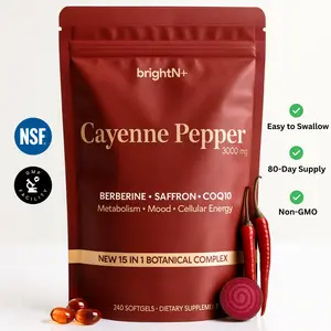 Cayenne Pepper Supplement 240 Softgels - Heart Health, Leg Vein, Blood Vessel Health, Energy, 15-in-1 Botanical Complex with Berberine, Saffron, D3+K2