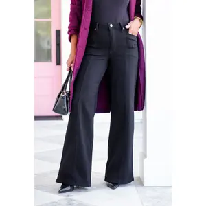 Judy Blue High Rise Black Retro Wide Leg Jeans