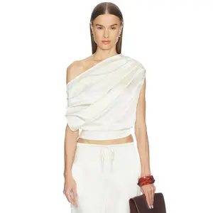 SNDYS Dove One Shoulder Top in Cream