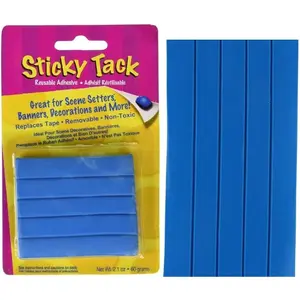 No Mess & Damage-Free Strong Adhesive Blue Sticky Tack - 2.1 oz. (1 Pc.) - Ideal for Hanging Decorations, Poster Mounting