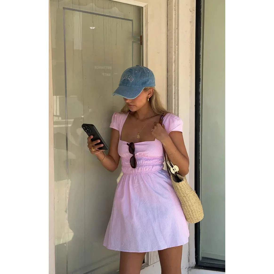 Clairo Light Pink Stripe Cap Sleeve Mini dress - TikTok Shop Clairo Light Pink Stripe Cap Sleeve Mini dress - TikTok Shop