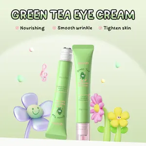 Green Tea Roll On Eye Cream 20g ，Caffeine Depuffing & Brightening Under Eye Treatment ， Cooling Metal Ball Massage for Puffiness & Dark Circles ， Hydrating Fine Line Smoother  ， Travel Size Portable
