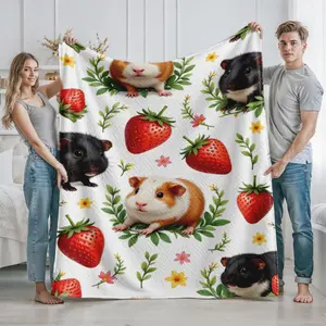 Guinea Pig Pattern Plush Blanket for Home and Living Room Use  Ideal for Animal Lovers and Pet Enthusiasts  Cozy Throw Blanket Perfect as Holiday Gift for Christmas  New Year  and Birthday Presents  Soft Warm Decor for Sofa and Bed Cover  Suitable for