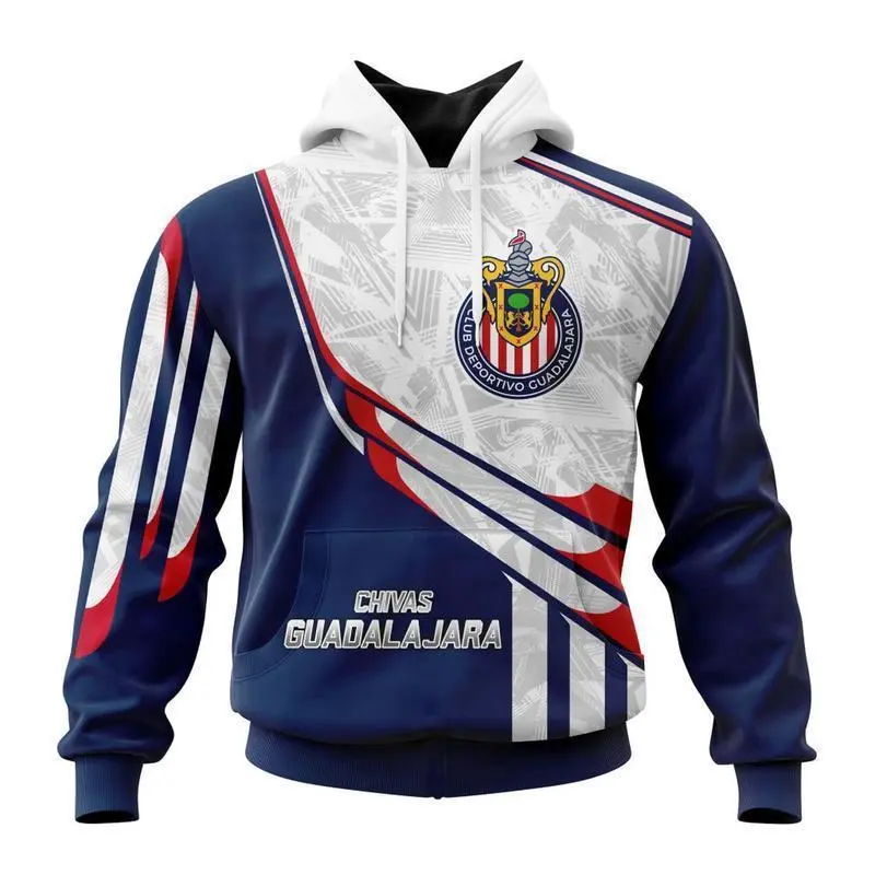 Exclusive LIGA MX Chivas Guadalajara Concept  Trendy 3D Hoodie, Realistic Print Sweatshirt, Cool Unisex Fashion Top