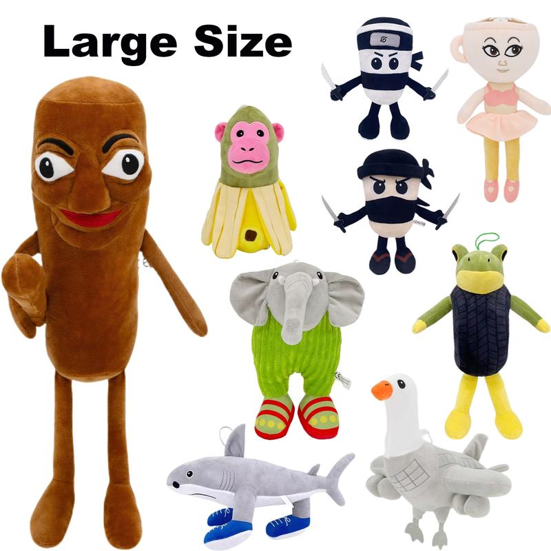 Large Size Plush Toys Italian Brainrot Inspired, Tung Tung Tung Sahur, Tralalero Tralala, Plush Soft Stuffed Meme Dolls for Collectors & Fans, Funny Halloween/Birthday/Christmas Gift Ideas