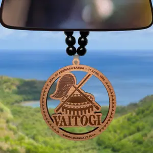 American Samoa Vaitogi Ornament - 1/4 Inch Thick Wood Cherry Hickory Mahogany Unfinished 4-5 Inches Long Side Stylish Accessory