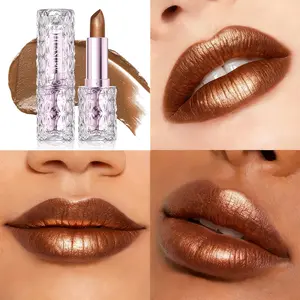 Huasurv Shiny Full Lipstick, Moisturizing Fine Glitter, Long-Lasting Color, Natural Finish, 1 Piece, Hs2310-05