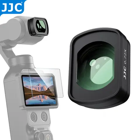 JJC 0.72X Wide Angle Lens for Osmo Pocket 3, Xtra Muse, Magnetic Attachment, Double-Sided Multi-Coated Glass, Lightweight, Anti-Scratch with Storage Case & Screen Protector, Pocket 4 Content Creator Camera Accessory Replace Original