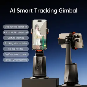 360° AI Tracking Stabilizer with Automatic Face & Body Detection| Intelligent Following for Live Filming, Phone Holder & Smart Mounting auto-open phone tripod stand