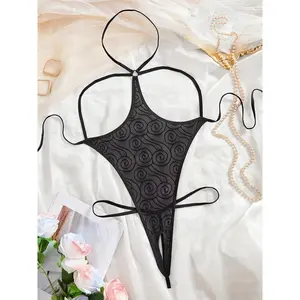 Women's Sexy Deep V Neck Strapless Bodysuit, Soft High Stretch Lace Floral Patchwork Teddy One-Piece, Breathable All Season Underwear