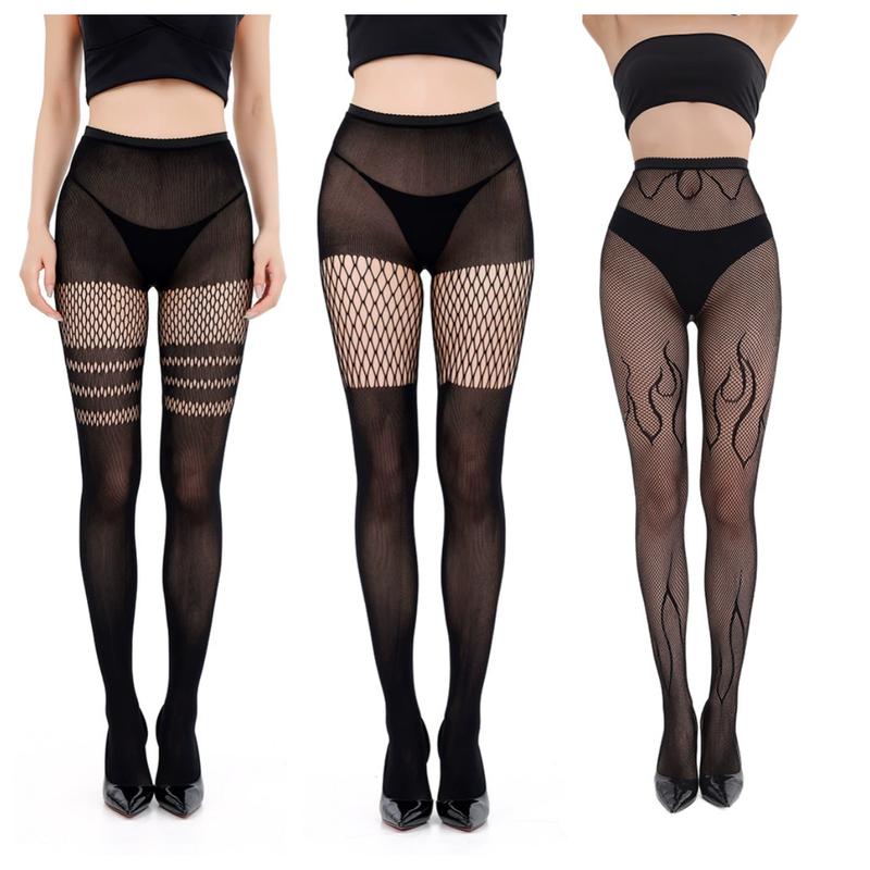 Stockings Fashion Letter Tights for Women 3 Pairs Lace Leggings High Waisted Pantyhose Stockings