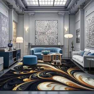 Marble Pattern Floor Mat, 1 Count Non-slip Floor Carpet, Decorative Area Rug, Universal Home Decor for Living Room Bedroom Hotel Coffee Shop