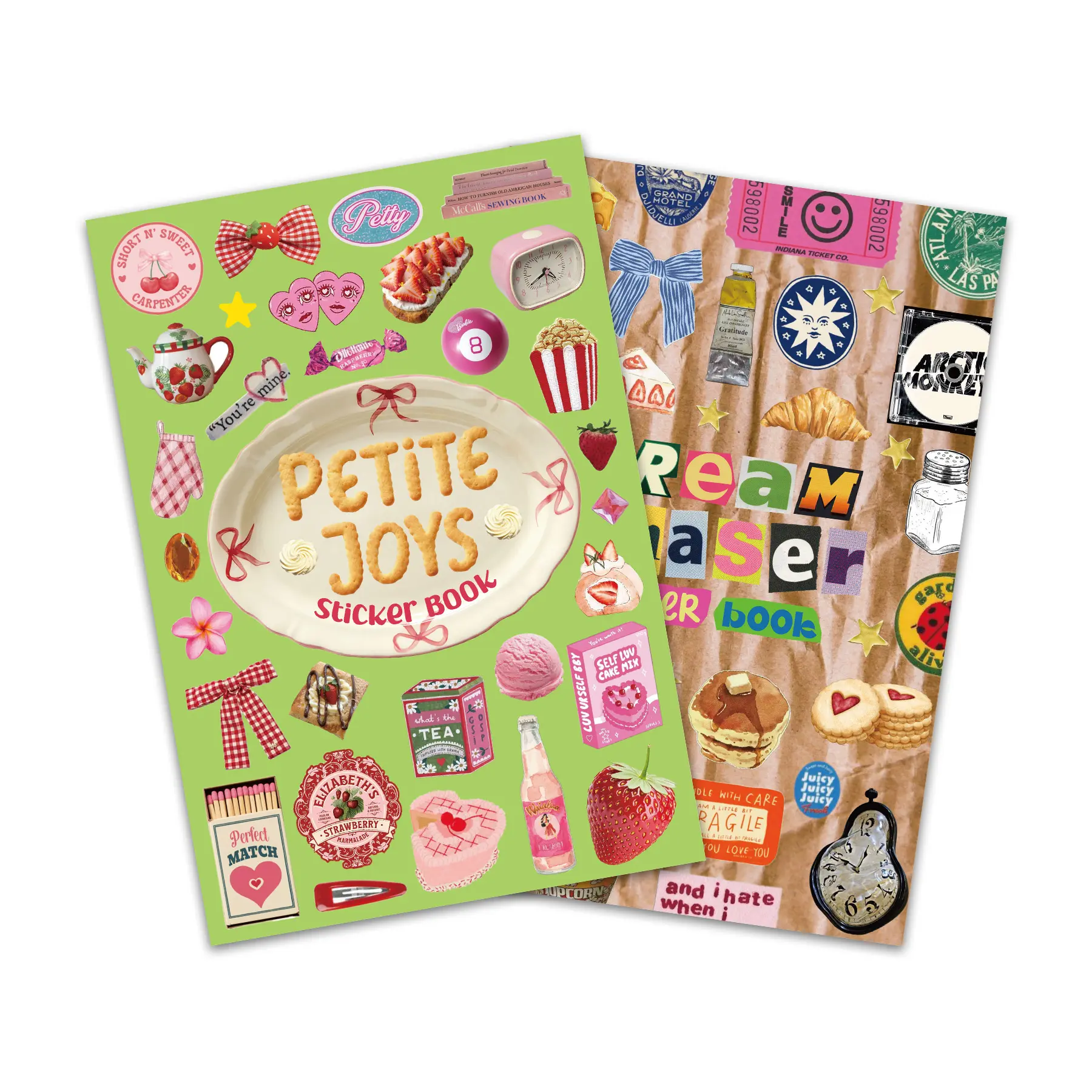 American Retro Sticker Book and American Sweetheart Sticker Book 2 in 1 Set Mixed Styles for Journaling Scrapbooking Romantic Illustrations