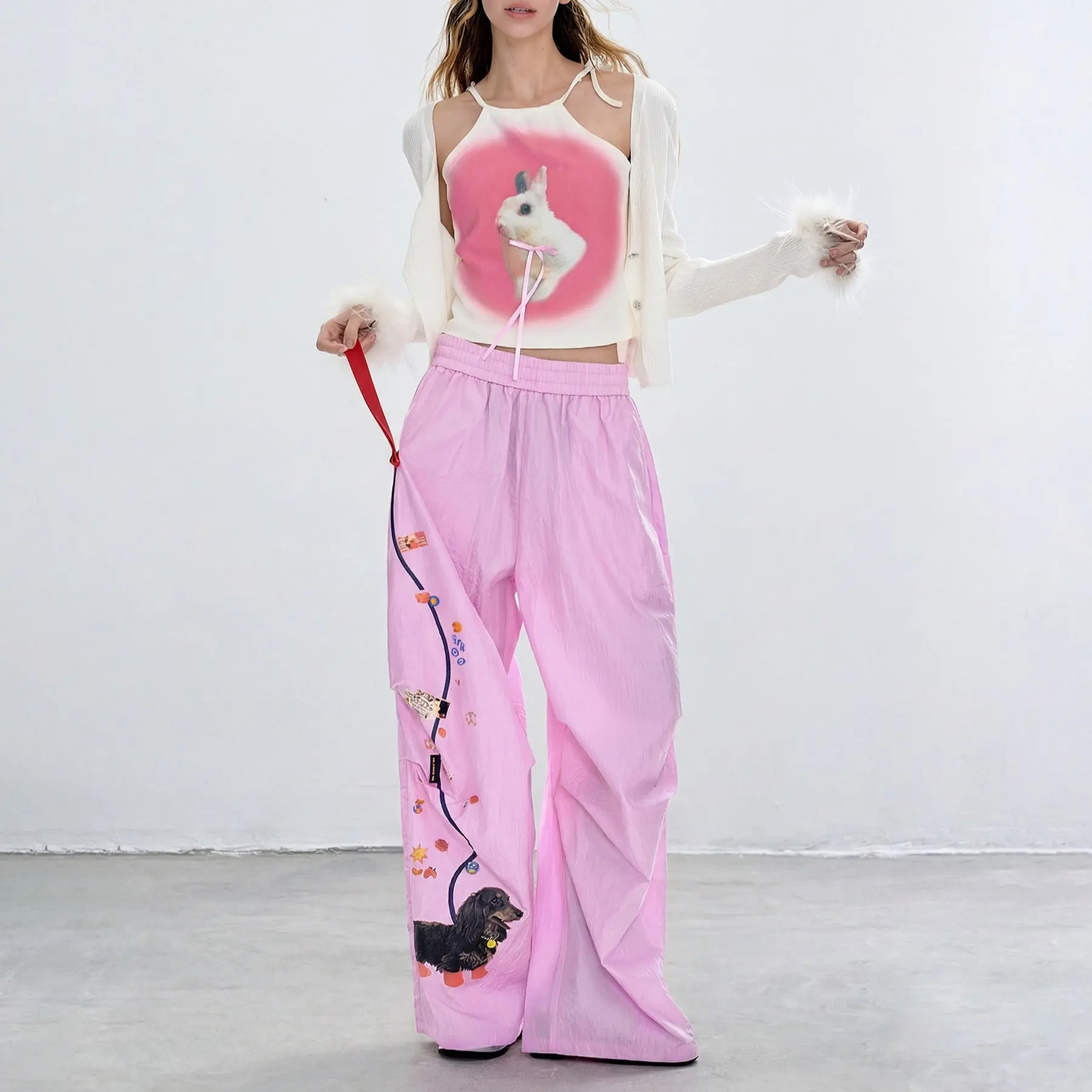 Summer Trendy Loose Straight-Leg Draping Athletic Paratrooper Pants