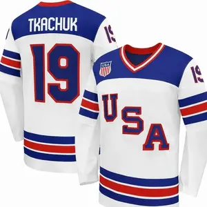 Men’s #19 Tk@chukk White 2026 Away Replica Hockey Jersey, Ice Hockey Fan Jersey, Birthday Gifts for Hockey Fans
