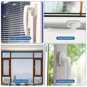 Universal Metal Double Glazed Window Handle, Right or Left Hand Safety Casement Window, Includes Fixing Screw, 1/2/4pcs