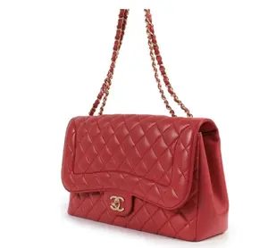 Pre-owned CHANEL Quilted Leather Crossbody Bags TIMELESS JUMBO RASPBERRY FLAP BAG