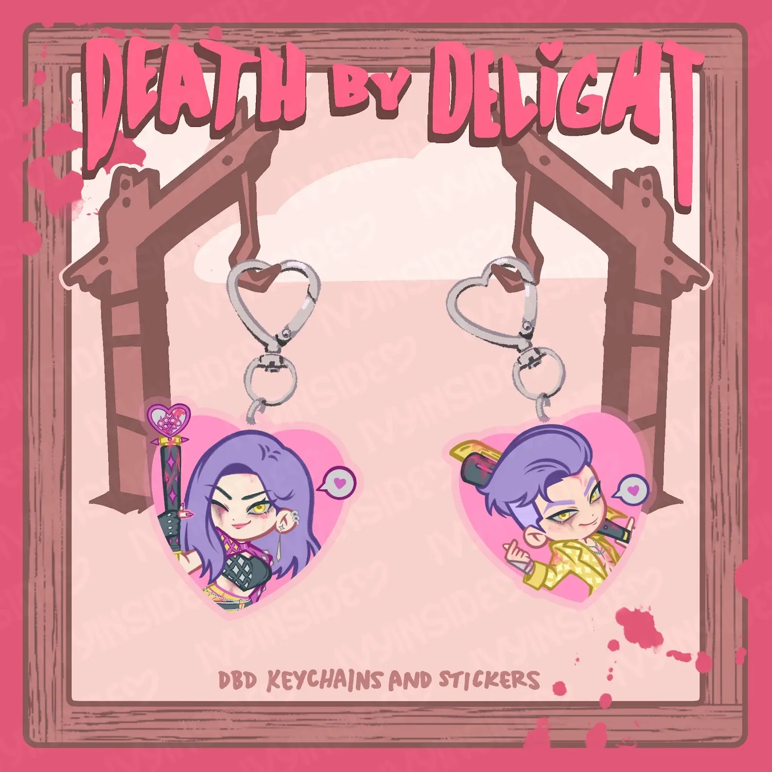Death by Delight Keychain | DBD Horror Acrylic Keychains, Perfect Gift for Fans & Collectors