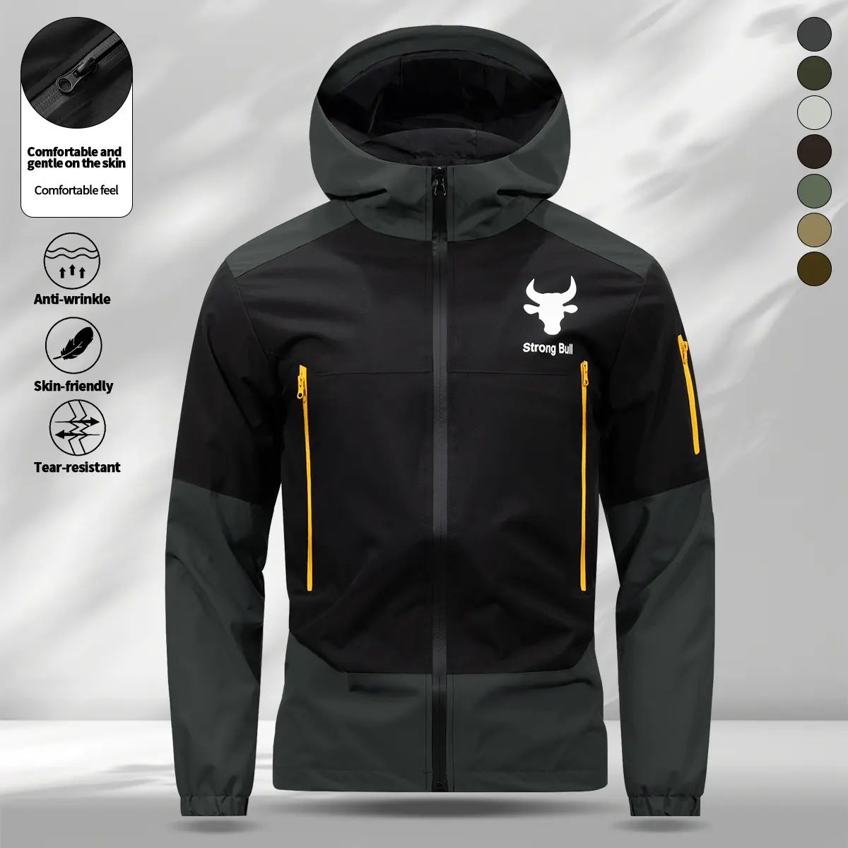 Men's casual hooded jacket, printed with letters and animal patterns, fashionable and multifunctional, windproof and durable, suitable for sports, outdoor exploration, daily commuting wear, very suitable for daily wear Activewear Sportswear