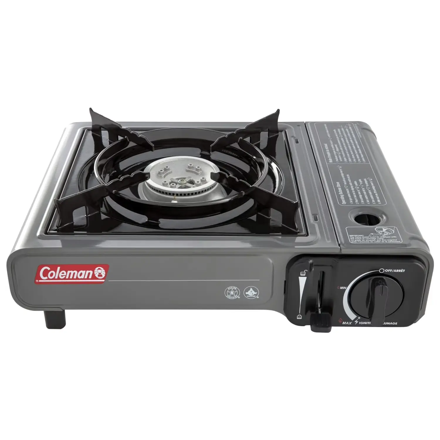 Coleman Portable Butane Camping Stove - Tabletop 1-Burner Cooking System, Gray Finish COLEMAN