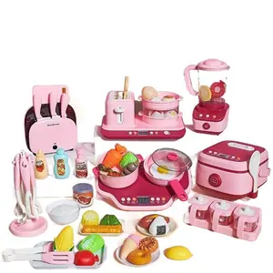 Rice cooker spray effect Kids Kitchen Toy Set with sound and light have story mode, Cooking Gifts for Girls Boys, Pretend Play Cookware Birthday Gift, kids Kitchen role play set,parent-children interation family fun,