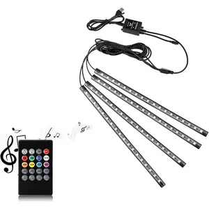 LED Strip Light,  4 count Multicolor   Interior Atmosphere Lights for  TV  with Sound  Function,Remote Control and  USB Port (48 LED-USB Port)