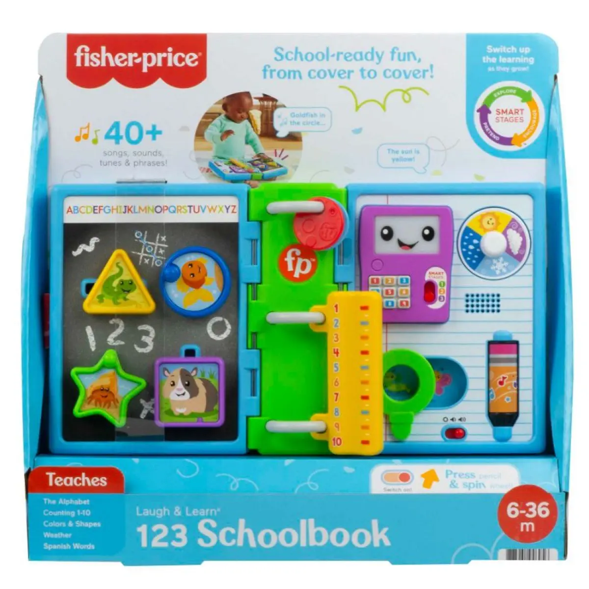 Fisher-Price Laugh & Learn 123 Schoolbook, Ages 6-36 Mo