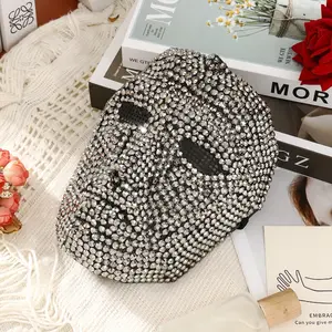 1PCS New Horror Festival Party Mask DIY Handmade Rhinestone High-End Mask, Carnival Performance Prop Mask for Men and Women