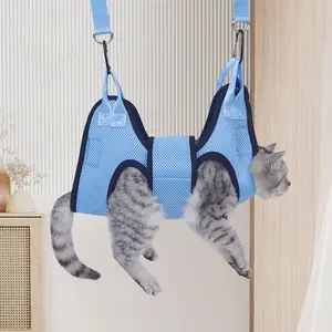Pet Grooming Hammock for Cats & Dogs – Nail Trimming Restraint Bag – Anti Scratch Bite Harness for Medication & Grooming