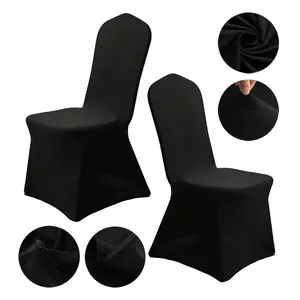 High-End Solid-Color Full-Cover Spandex Dining Chair Slipcovers, Durable Textile Covers for Hotel Weddings event decoration wholesale