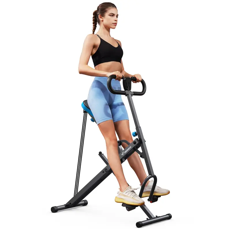 MERACH 2-in-1 Squat Fitness Machine & Rowing Machine - Adjustable Stair Stepper, Foldable Home Exercise Equipment, Glute Trainer, 350 lbs Capacity, Easy Setup for Building Muscle, Burning Calories, Improving Endurance, Budget Christmas Gift