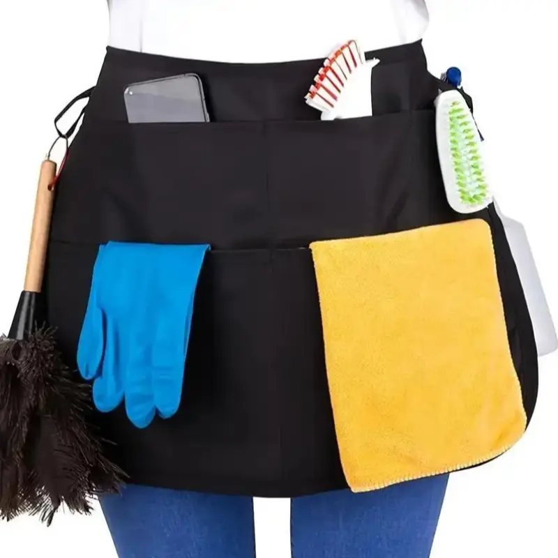 Multifunctional Basic Polyester Skirt with Adjustable Waistband, Belt and Pockets, Ideal for Gardening Kitchen Crafting, Versatile Everyday Home Use Accessory