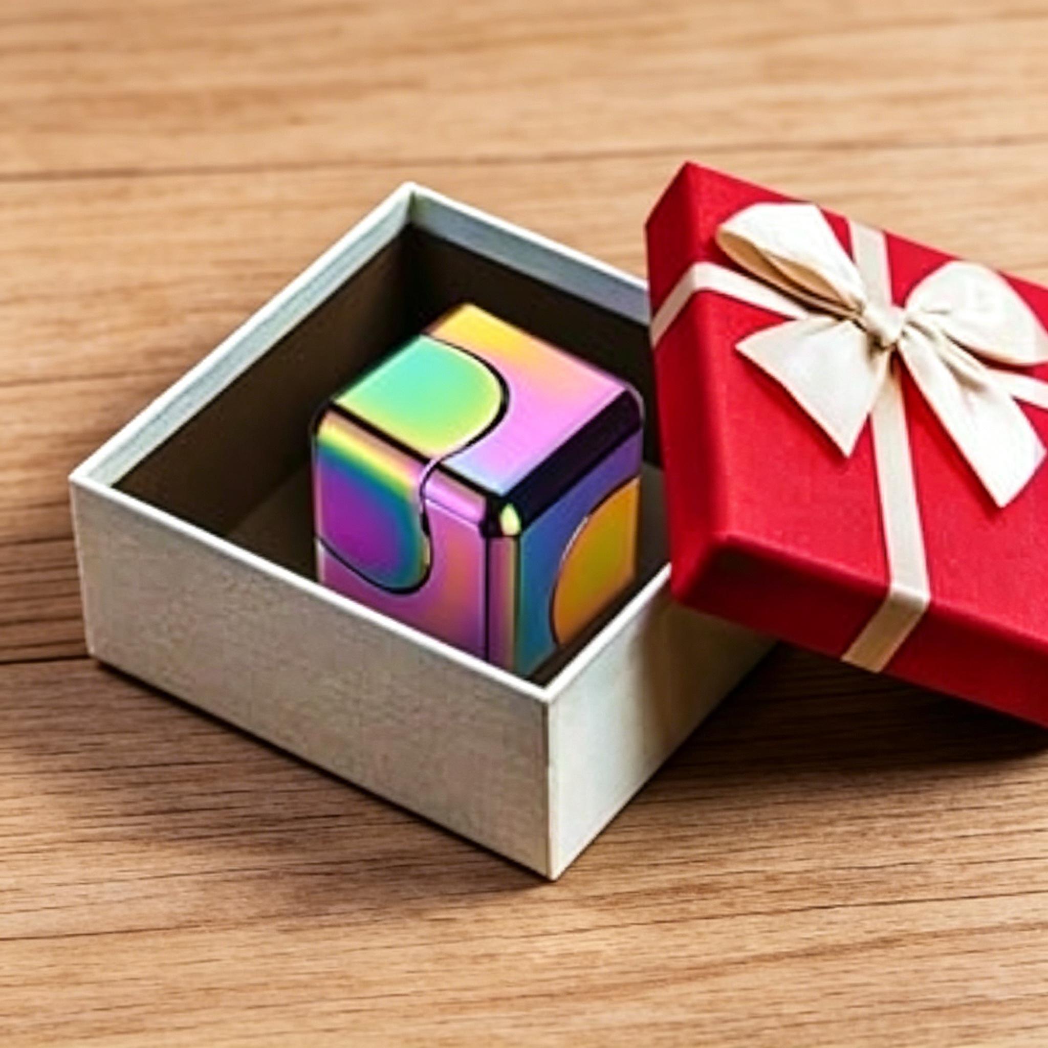 Fidget Spinner Cube Toys for Adults & Teens, Metal EDC Cool Desk Gadget, Anxiety Stress Relief Sensory Fidget Toy, ADHD Finger Toy, Easter Basket Stuffers & Valentine Gift for Boys