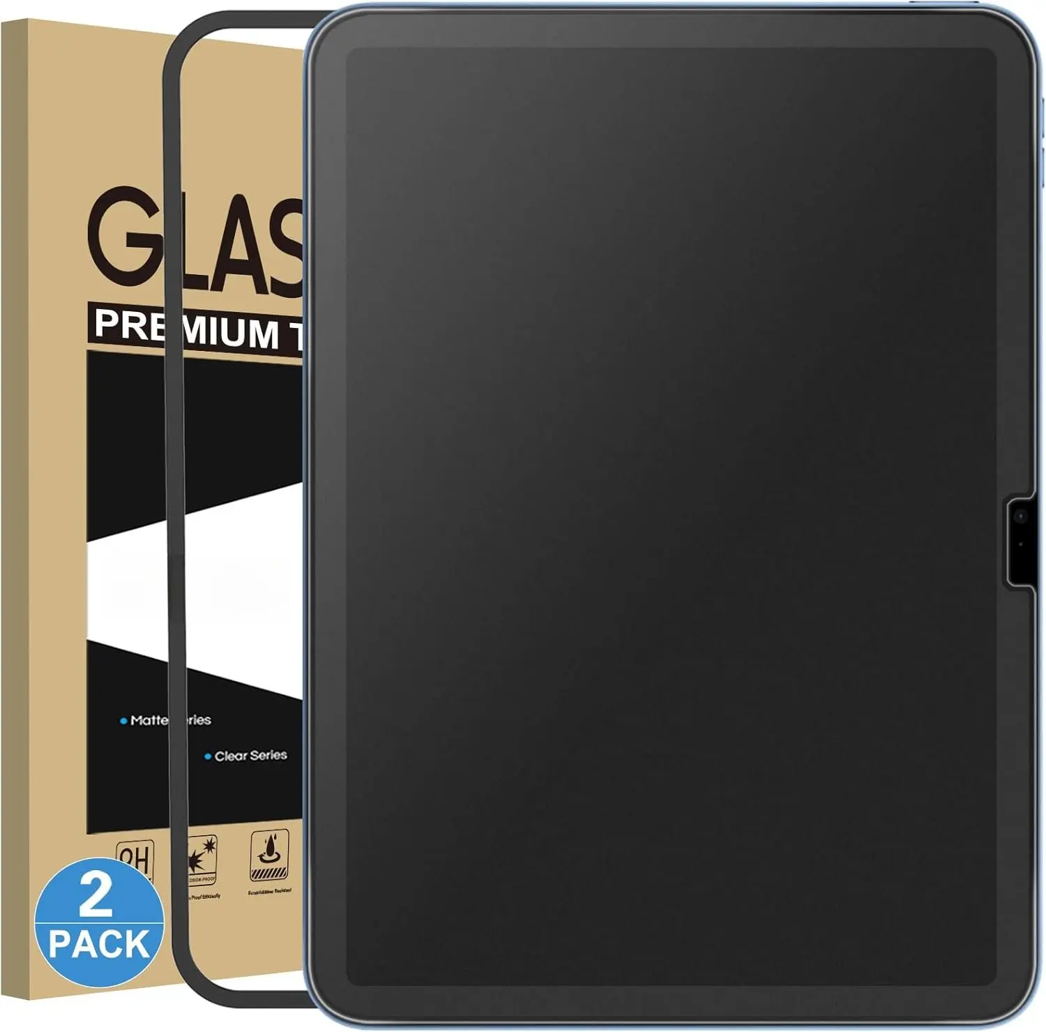 2 Pack Matte Glass Screen Protector for iPad 11-inch A16 2025 (11th Generation) / iPad 10th Gen 10.9-inch 2022 Anti-Glare & Anti-Fingerprint Tempered Glass with Alignment Frame, Smooth as Silk
