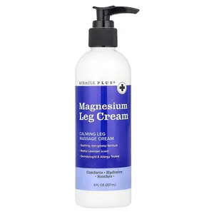 Miracle Plus Magnesium Leg Cream, Lavender, 8 fl oz (237 ml)
